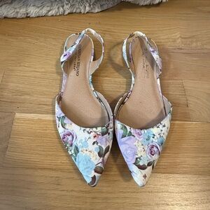 Christian Siriano For Payless Floral Pointed Flats - Blue and Purple